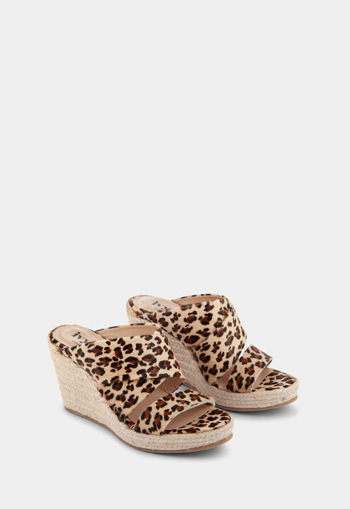 Ivylee Copenhagen Bella Leopard Wedge Sandals Leopard