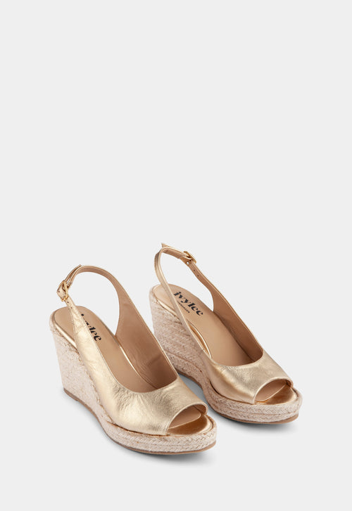 Ivylee Copenhagen Enya Metallic Wedge Sandals Gold