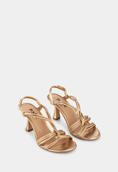 Ivylee Copenhagen Flora Metallic Heeled Sandal Gold