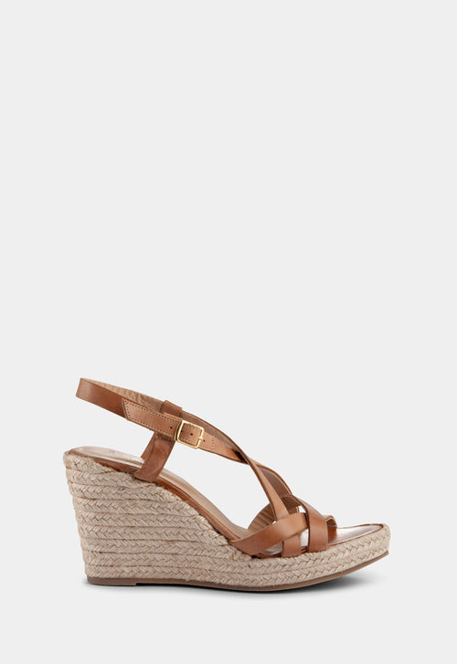 Ivylee Copenhagen Maya Escuvado Wedge Sandals Dark Tan